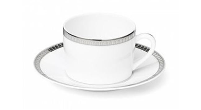 Malmaison Tee-Kaffeetasse mit Untertasse Malmaison platin
