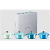 LE CREUSET POTERIE Mini-Cocotte 4er-Set Blau-Grün Metallics